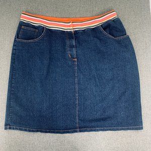Vintage FInejeans Stretch Denim Skirt‎ Elastic Waist Size 28 Pockets 74% Cotton